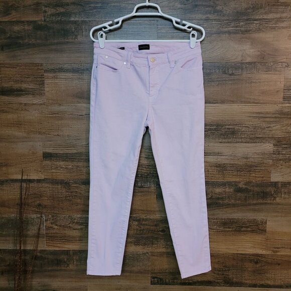Talbots Jeans 8 P Slim Ankle Mid Rise Tummy Control Pale Pink Stretch - Picture 1 of 11